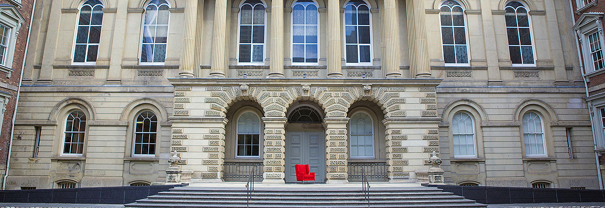 Courthouse with red chair